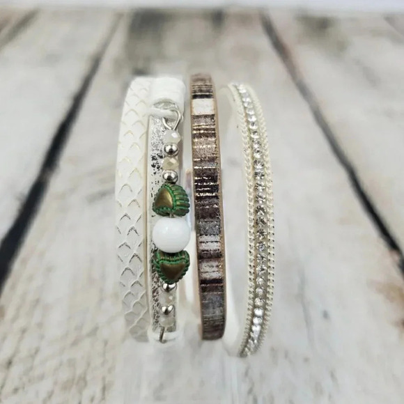 Light Multi Band Boho Bracelet with Magnetic Clasp - Picture 11 of 15